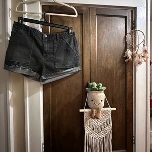 EUC Free People- size 30 black denim shorts